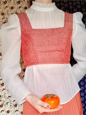 Anthro ❉ Maeve Sheer Mock Neck Long Puffed Sleeve Victorian Peasant Blouse XXSP